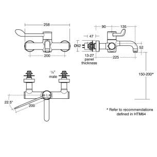 Markwik 21 Plus Panel Mounted Thermostatic Basin Mixer A6735aa