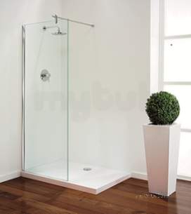 Coram Walk In and Accessories -  Coram Gl Tube Shower Panel Straight Brace 900mm Chrome/clear