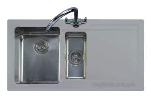 Rangemaster Sinks -  Cubix Cx9852si/ 985x508mm 1.5b Sink Silv