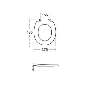 Armitage Shanks Commercial Sanitaryware -  Armitage Shanks Contour 21 Seat Blue Std Nocvr Top Fix S406636