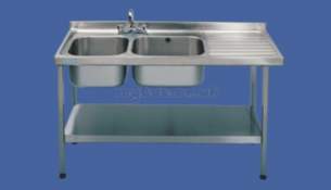 Sissons Stainless Steel Products -  E20606r 1500 X 600 Dbsd Right Hand Catering Sink Ss