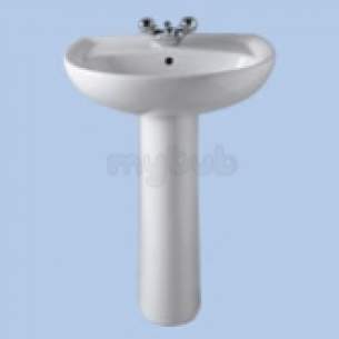 Twyford Mid Market Ware -  New Galerie Gn4322 600mm Two Tap Holes Basin Wh Gn4322wh