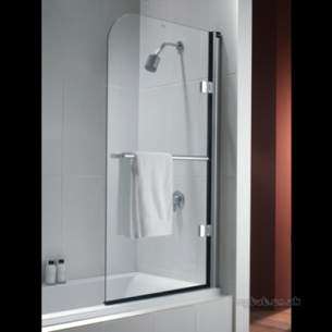 Twyford Geo6 and Hydr8 Enclosures -  Twy Hydr8 Radius Panel Bath Screen Left Hand Chrome Plated H82968cp