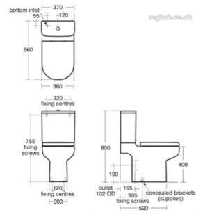 Ideal Standard Playa Sanitaryware -  Ideal Standard Playa J4682 6/4l D/flush Cistern White
