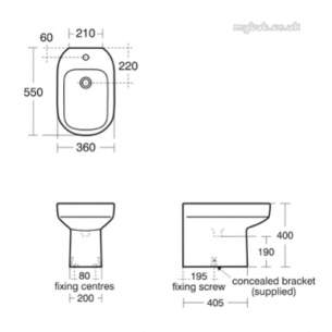 Ideal Standard Playa Sanitaryware -  Ideal Standard Playa J4684 550 X 360mm Bidet White