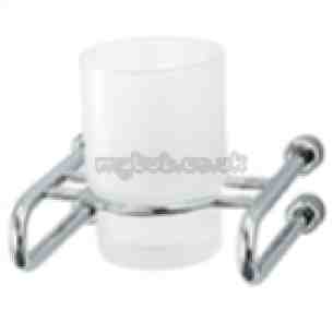 Triton Metlex Bathroom Accessories -  Mercury 9005s Glass Tumbler And Holder Cp