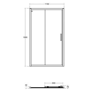 Ideal Standard Kubo Enclosures -  Ideal Connect 2 Slider 120 Transp Sil.br Uk K9396eo