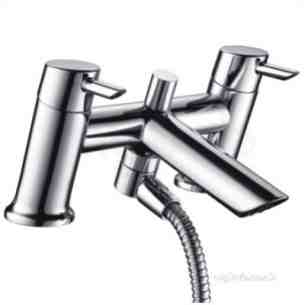 Bristan Brassware -  Bristan Ae Bsm C Polished Chrome Acute Double Handle Deck Mount Bath Shower Mixer