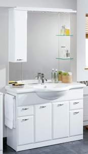 Hib Lighting Cabinets and Mirrors -  Hib 993.202132 White Denia Bathroom En Suite Cupboard With Lower Mirror Panel