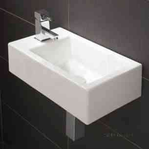 Hib Lighting Cabinets and Mirrors -  Hib 9770 White Metro Rectangular Cloakroom Wash Basin One Tap Hole
