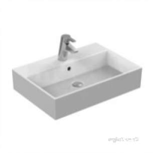 Ideal Standard Vanity Basins -  Ideal Standard White Strada 600mm Bathroom One Tap Hole Wall Mounted Basin With Overflow