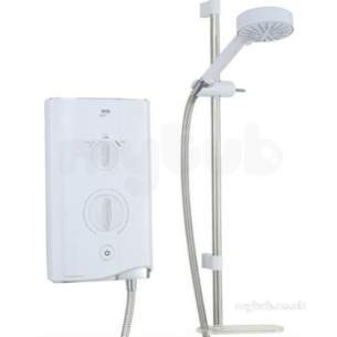Mira Sport Electrics -  White/chrome Sport 9.8 Kw Thermostatic Electric Shower With 4 Spray Handshower