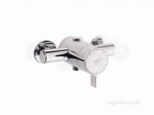Rada Commercial Products -  Rada 1.1651.003 Chrome V12 Thermostatic Shower Mixer Exposed 130mm Inlet Centres