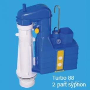 Thomas Dudley Cisterns -  Thomas Dudley 324395 Na Turbo 88 Telescopic Syphon With Duo Flush