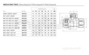 Philmac 3g -  Philmac 3g Reducing Tee 9376 63-2x50-1 1/2