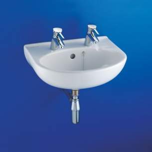 Armitage Shanks Commercial Sanitaryware -  Armitage Shanks Portman S2262 600mm Two Tap Holes Basin Ex O/f And Chn Wh
