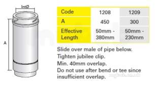 Rite Vent B-vent 450mm Adj Lgth 100mm Id