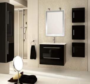 Salgar Showroom Furniture -  Salgar 15580 Black Creta Vanity Cabinet 560x797 Mm