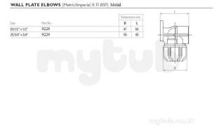 Philmac 3g -  Philmac 25mm Wall Plate Elbow 3/4 X 3/4 Bsp