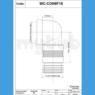 Mcalpine W C Connectors -  Mcalpine Wc-con8f18 Flexible Wc Bend 90 Deg