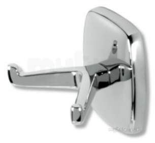 Metal Znojmo Orfeus Bathroom Accessories -  Orfeus Double Robe Hook Chrome 6956