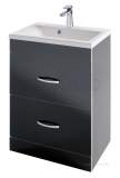 Oslo 58cm Black Drawer Base Unit And Ch Trim