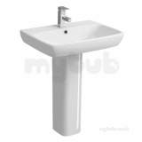 E100 Square 650mm Washbasin 1t E14351wh