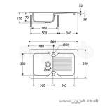 Armitage Shanks Ceramas 960 X 500 X 190mm 1 5b Sink And Drn Wh Obsolete P309901