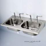 Armitage Shanks Doon S5864 1200x600mm Two Tap Holes 2.0b Sink Ss S5864my