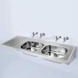 Armitage Shanks Doon S5854 1800 X 600mm Two Tap Holes Dblhd Sink Ss