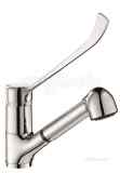 Delabie Mech Sink Mixer Swivel Spout/ret Spray H105mm Hygiene Lever