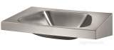 Delabie TRAPEZ wall mtd basin no tap hole 304 stainless steel satin