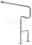 Delabie Floor To Wall Support Rail (left) 32 Polished St Steel