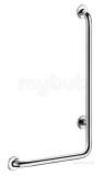 Delabie L-shaped Handrail Left 32 H750 Polished Stainless Steel 5070gp2