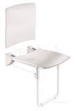 Delabie Lift-up Comfort Shower Seat With Backrest Plus Leg White Epoxy