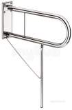 Delabie Drop-down Rail With Leg 33.7 L650 Polished Stainless Steel