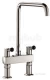 Delabie Pillar Mtd Twin Hole Mixer 100lpm Swivel Spout 22 L300 H380mm