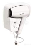 Delabie Wall Mounted Hairdryer With Razor Plug White Abs