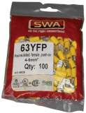 Specialised Wiring Accesories Push On Terminal Female 6.3mm Yellow (pack Of 100)