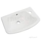 Loire 350x250 Cloakroom Basin One Tap Hole Right Hand White 75.0008