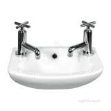 Loire 350 X 250 Cloakroom Basin Two Tap Holes White 75.0018