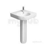 E200 Round Corner Basin 500mm One Tap Hole White