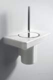 Alento Ceramic Brush Holder And Steel Brush White 85.0021