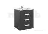 Debba 600mm 3 Drawer Vanity Unit Ant Gry