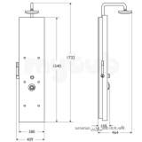 IDEAL STANDARD TREVI T9349 ZENA SHOWER TOTEM LT/GRN GLASS