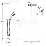 Ideal Standard Trevi L6712 Outline Fixed O/head 3f Chrome Plated Obsolete