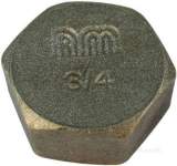 Midbras 3/4 Inch Blank Brass Capnut And Washer