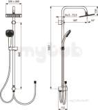 Ideal Standard Cube Dual Fixed Riser And Handset For Evs A5862aa