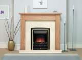 DARRAS NAT OAK C/W BLACK PANEL and HEARTH