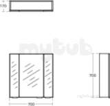 Ideal Standard Concept Space Mrr Cab 700 Alum Ef 3 Door E0333kp